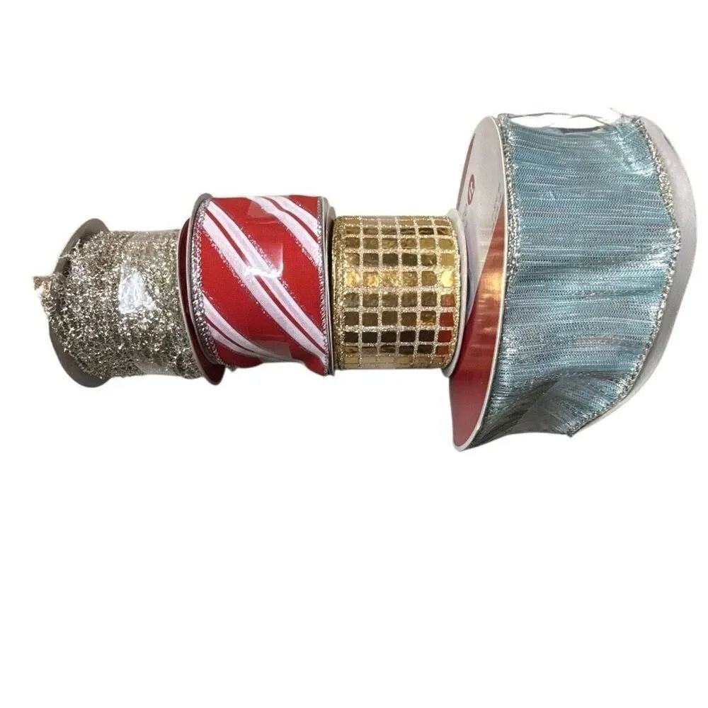 Celebrate It Metallic Wired Assorted Ribbon Spool Lot of 4 NWT